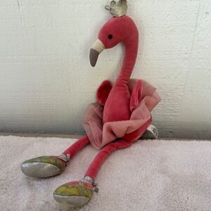 Jellycat Fancy Flamingo Pink Plush Tutu Crown Ballet Shoes JCINC3527 16 inch